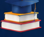 Graduation cap on books